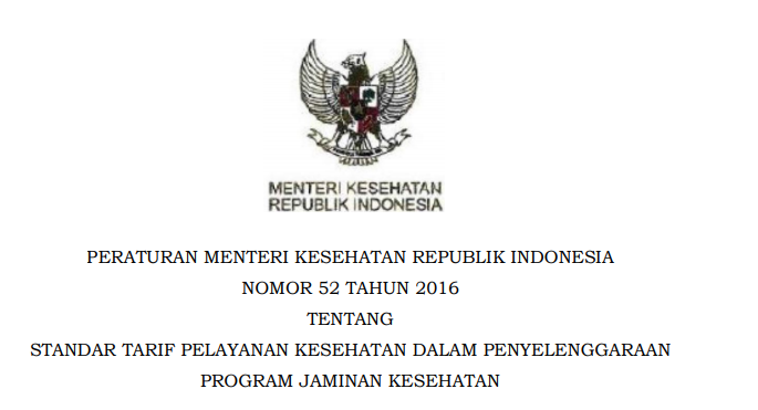PP Menkes No 52 Tahun 2016