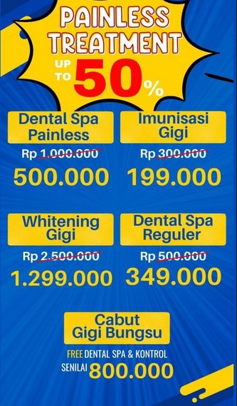 promo imunisasi gigi Diamond Smile Dental Clinic